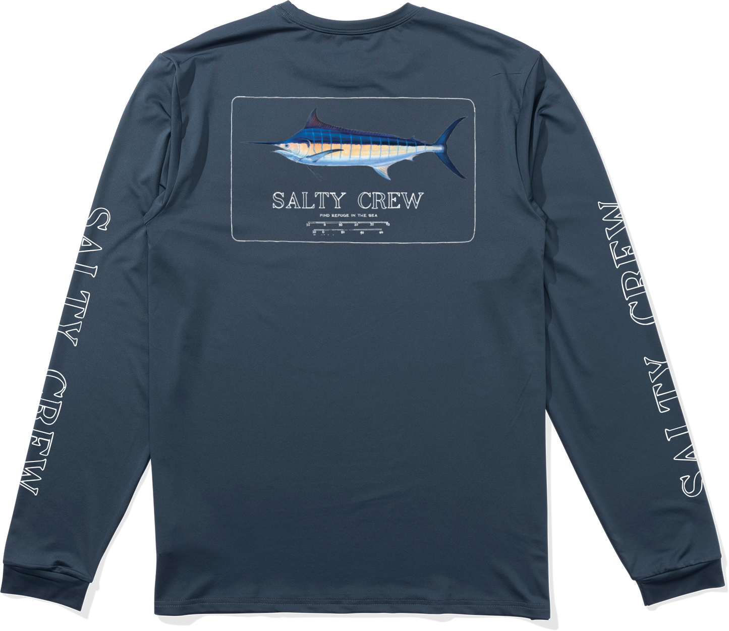 Marlin Mount Ls Tech Tee - Blue Fin