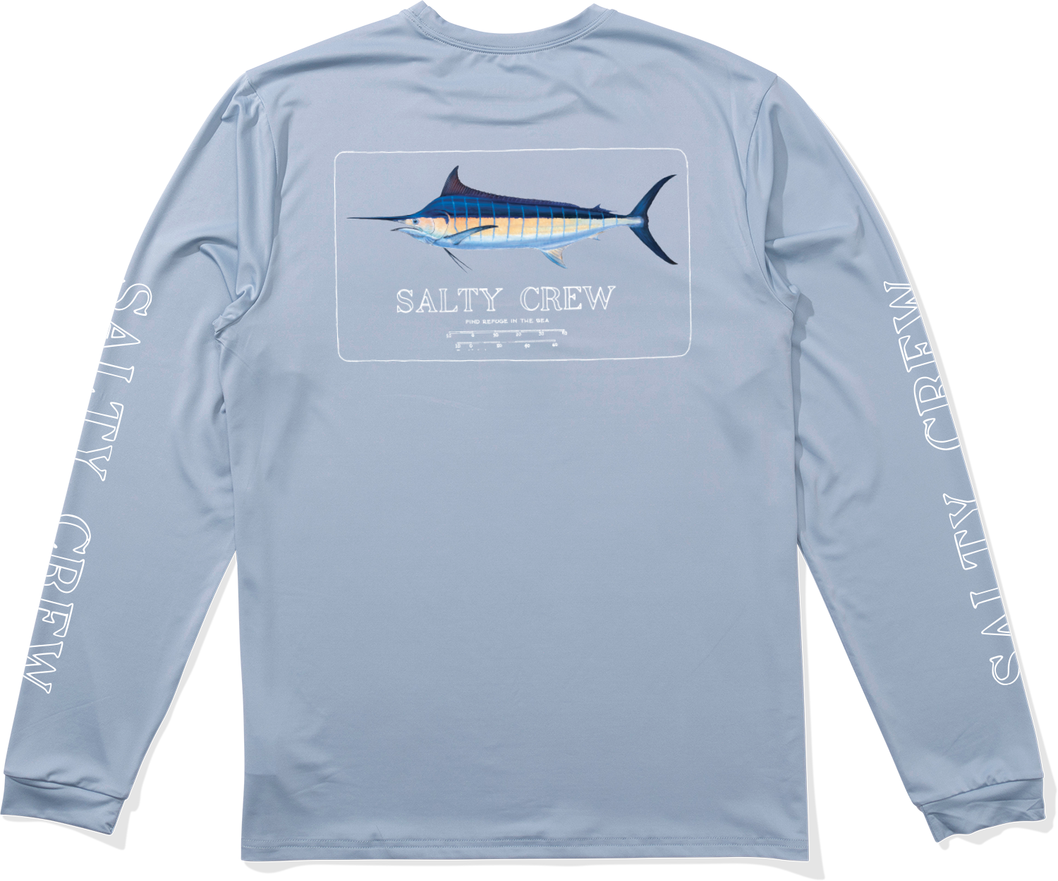 Marlin Mount Ls Tech Tee - Blue Fog