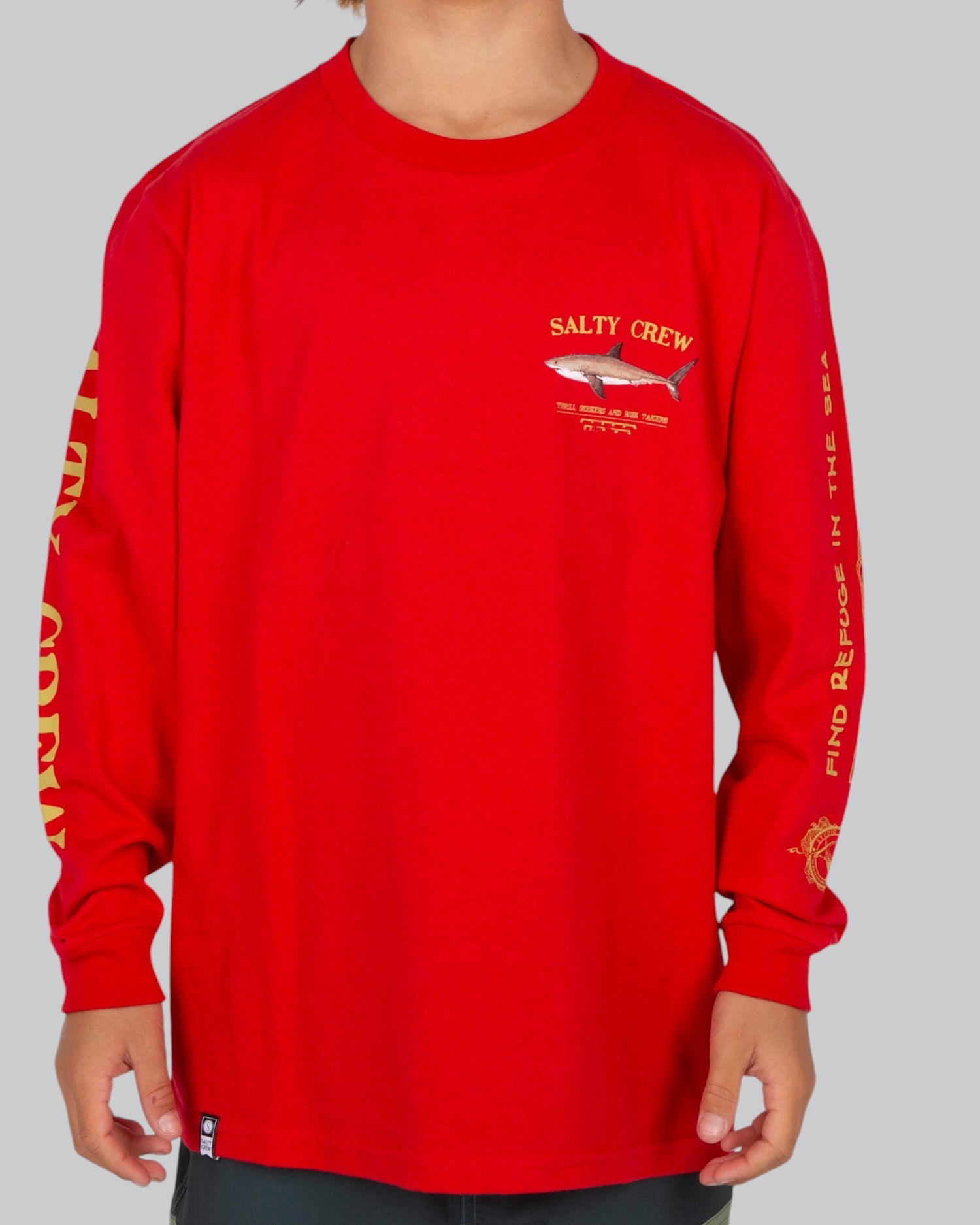 Salty crew Boys Long Sleeves Bruce Red Boys L/S Tee in Red