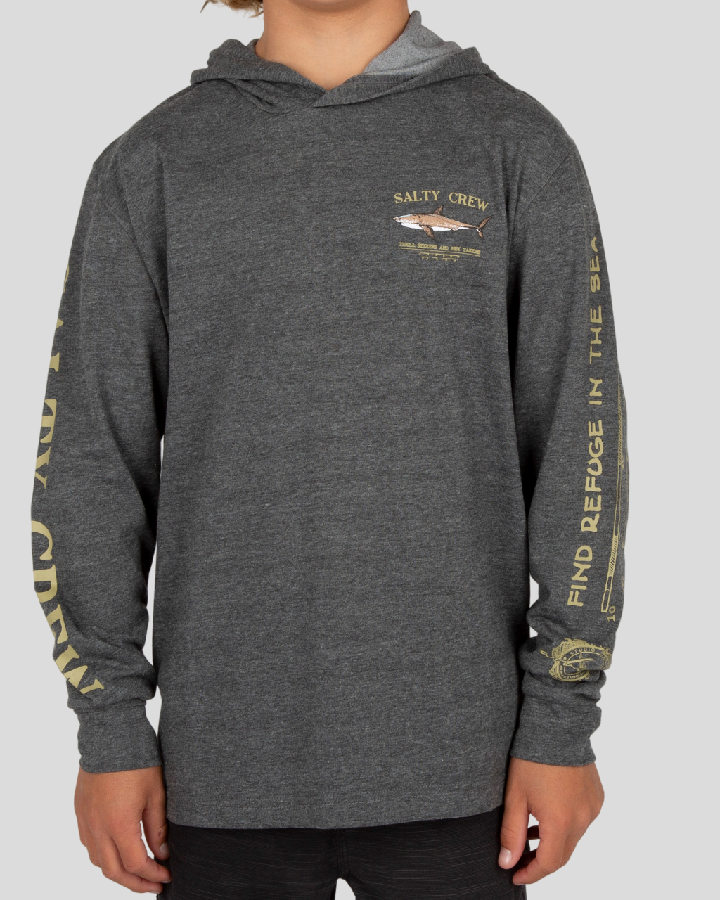 BRUCE BOYS HOOD TECH TEE - Charcoal UPF 40+