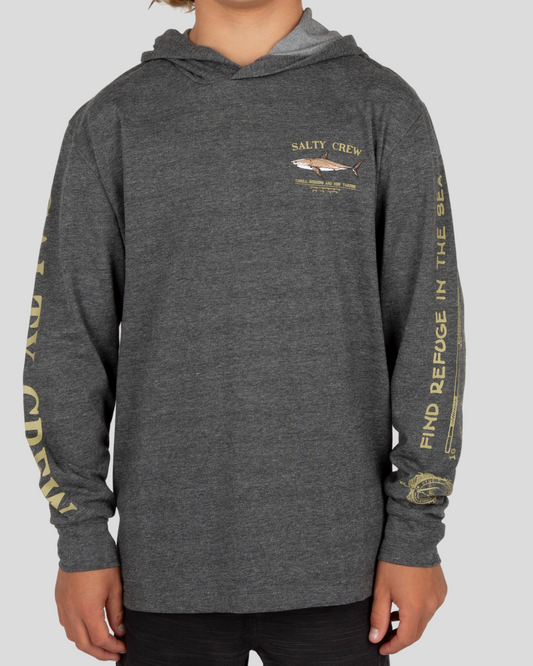 Bruce  Hood Tech Tee Kids - Charcoal