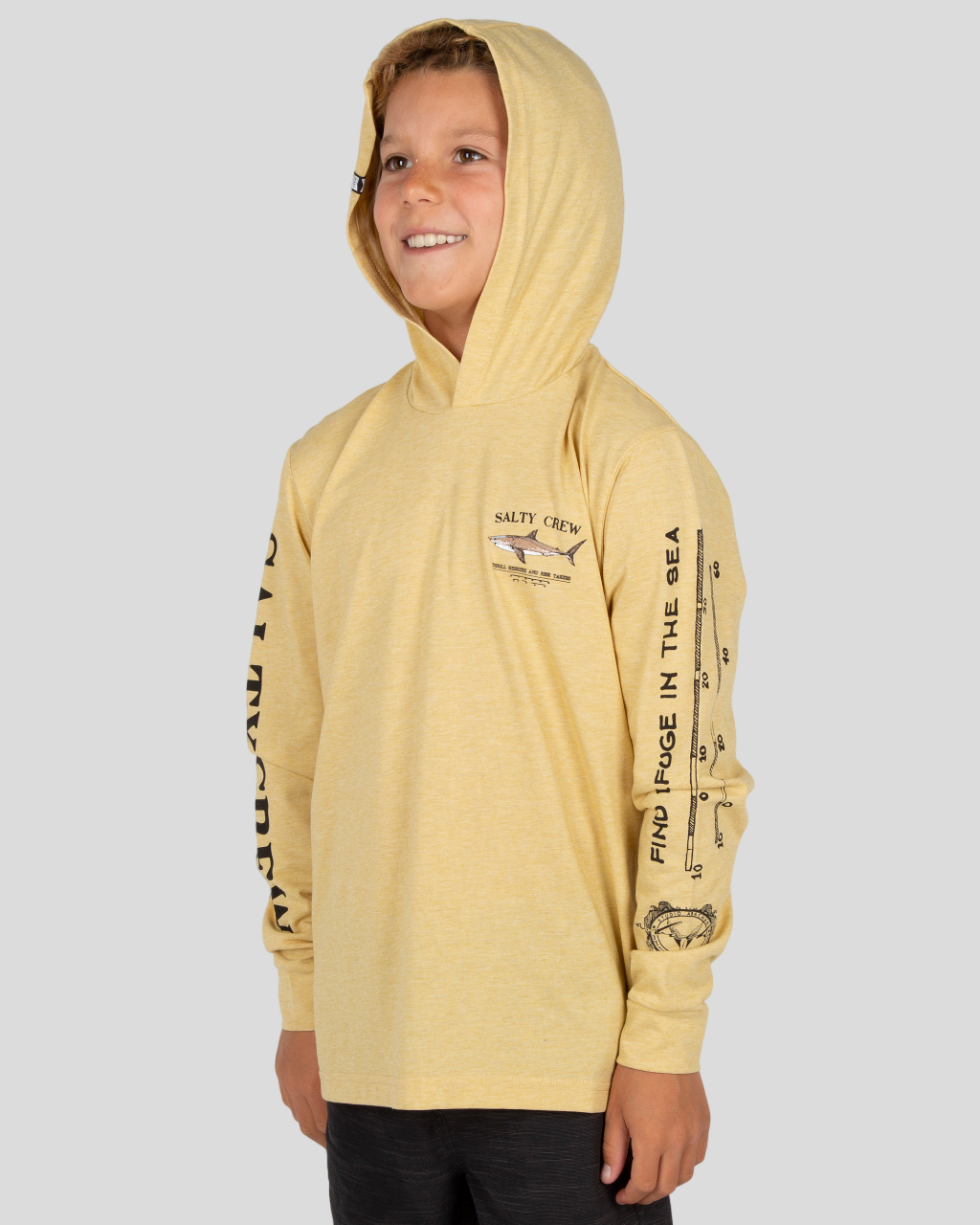 BRUCE BOYS HOOD TECH TEE - Kelp Green UPF 40+