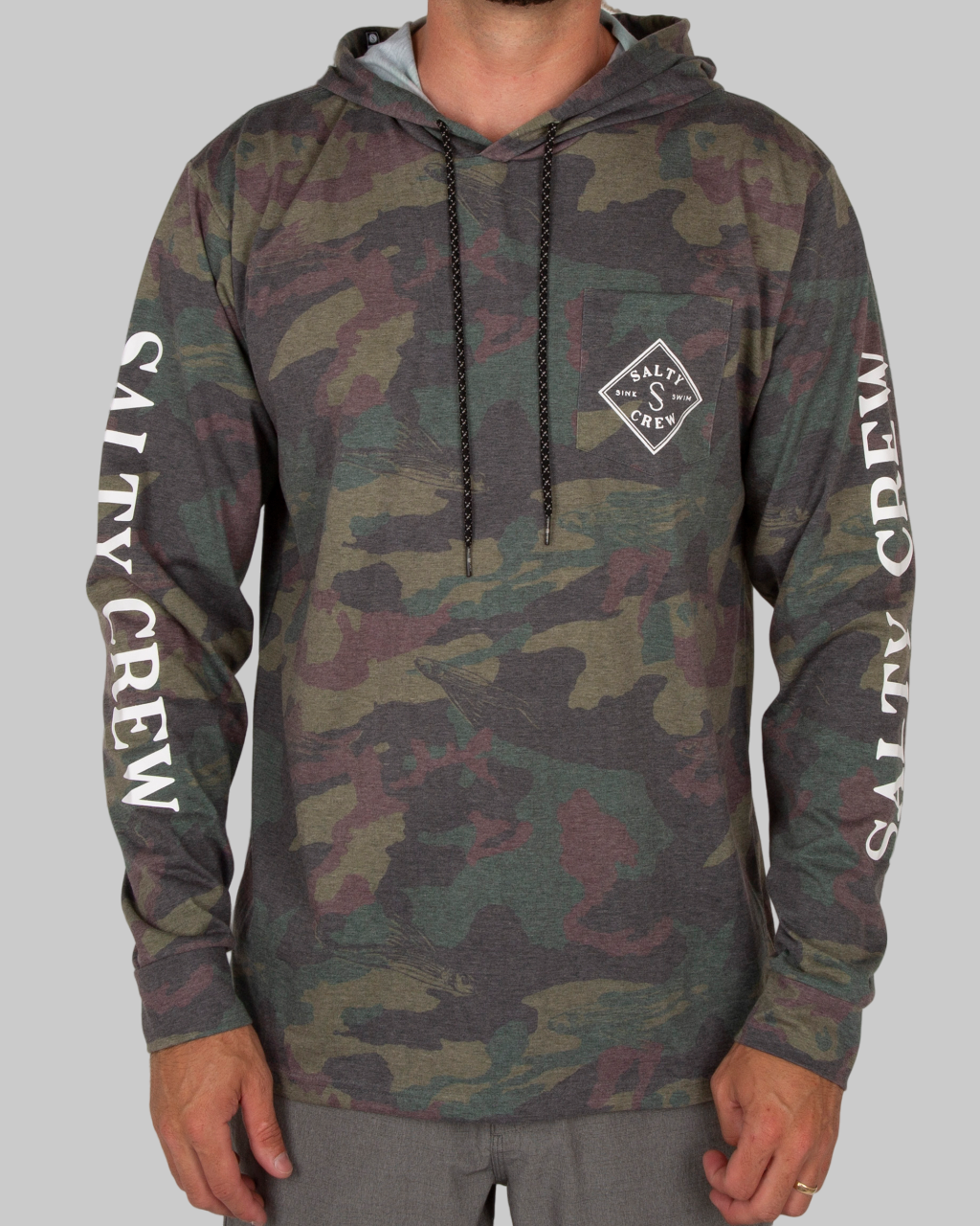 Tippet Pocket Hood Tech Tee - Camo UPF 40+