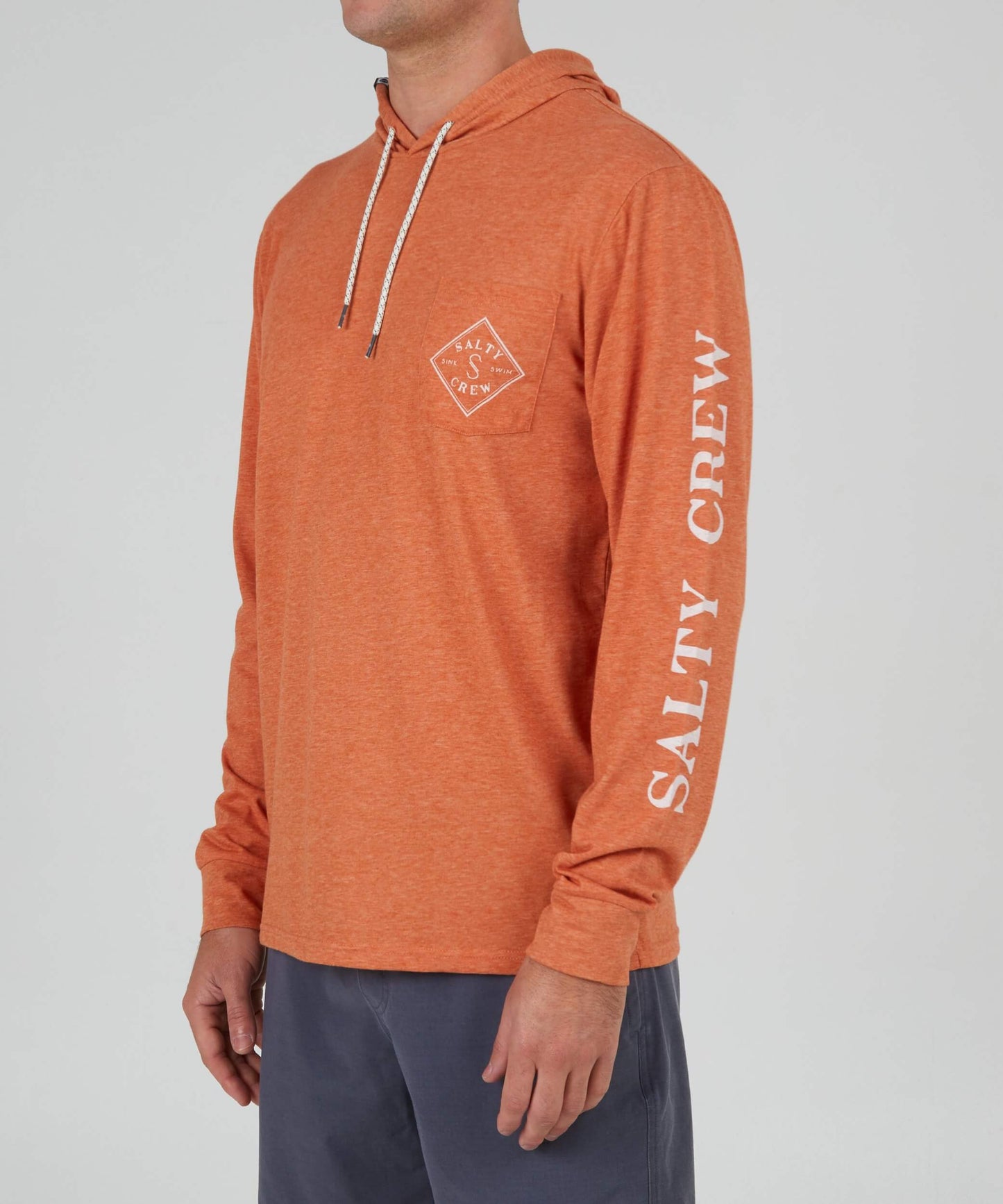 Salty Crew Men - Tippet Pocket Hood Tech Tee - Rust