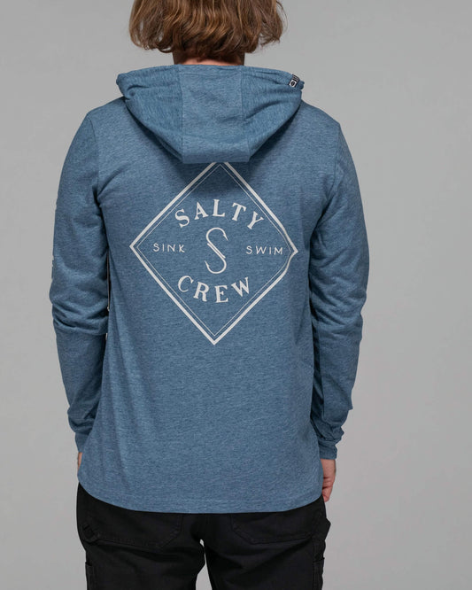 Salty crew TECH TEES Tippet Pocket Hood Tech Tee - Slate Upf 40+ in SLATE