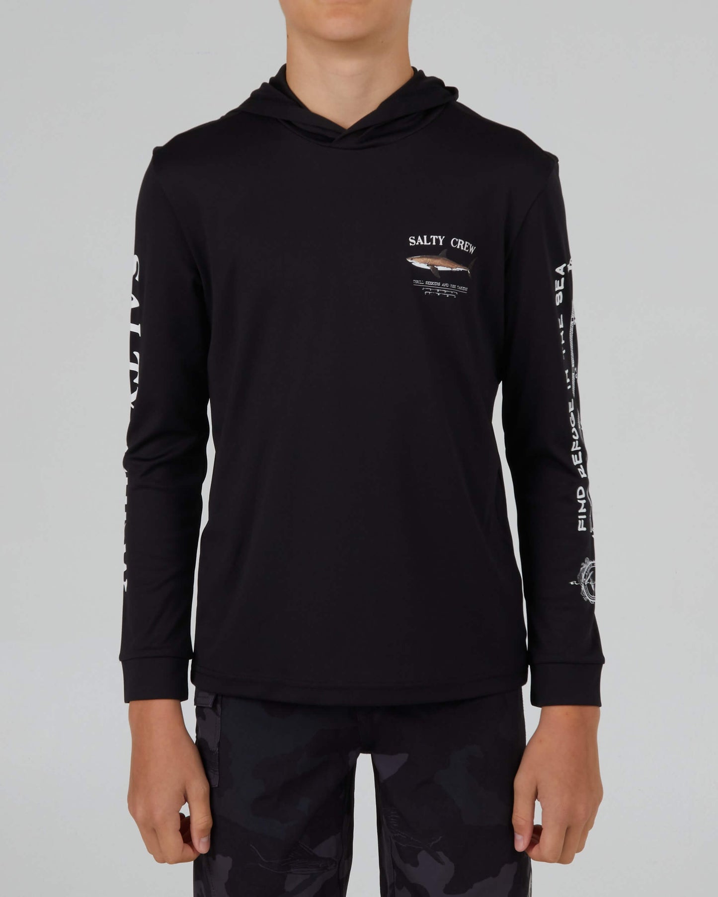 Salty Crew Boys - Bruce Hood Boys Sunshirt - Black