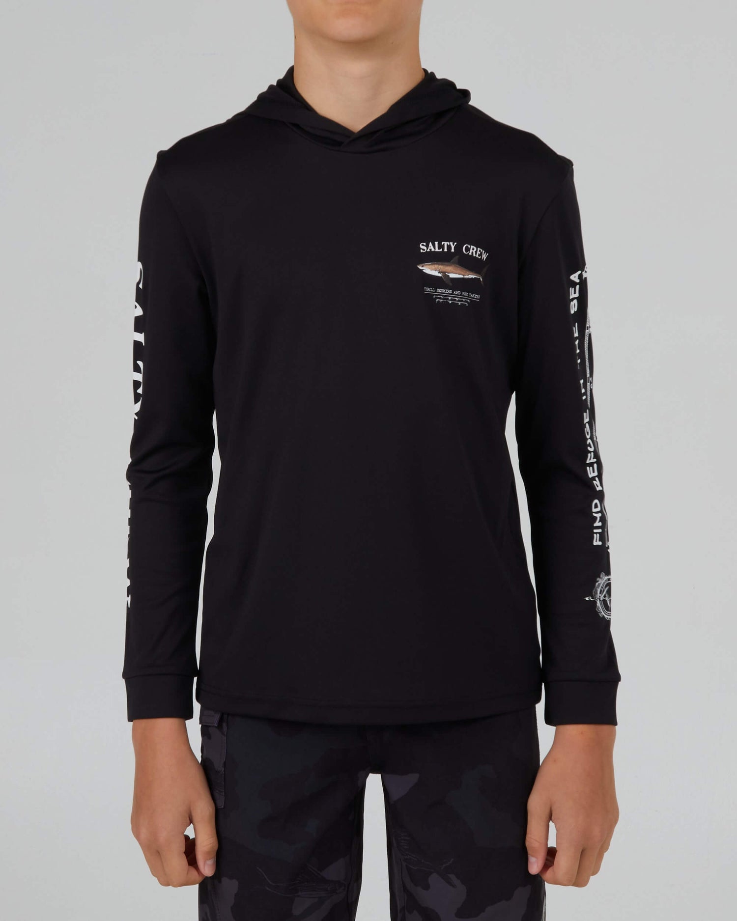 Salty Crew Boys - Bruce Hood Boys Sunshirt - Black