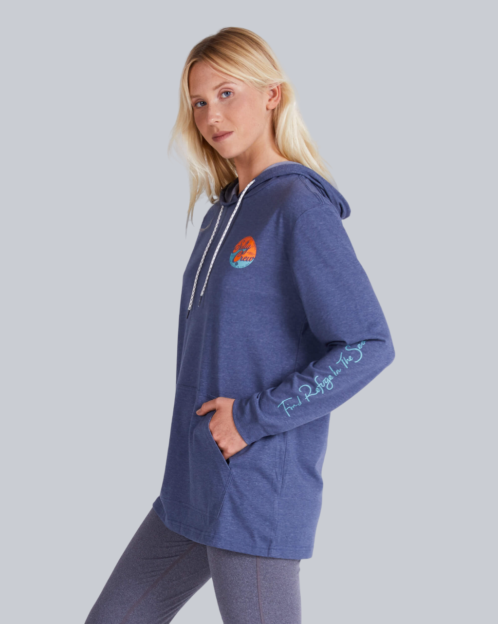 Club Salty Navy Mid Weight Hoody UPF 40+