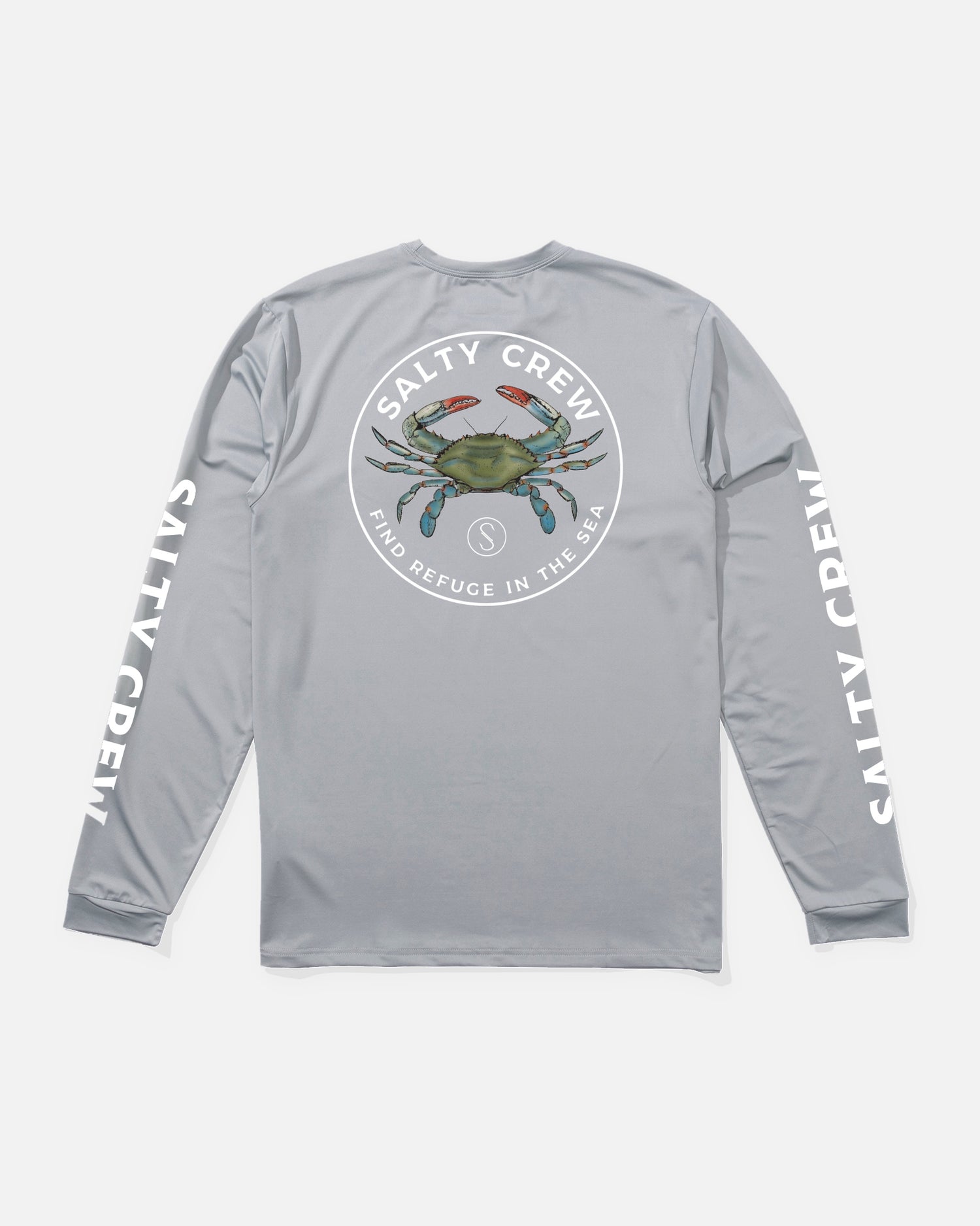 Blue Crabber Ls Sunshirt - Silver