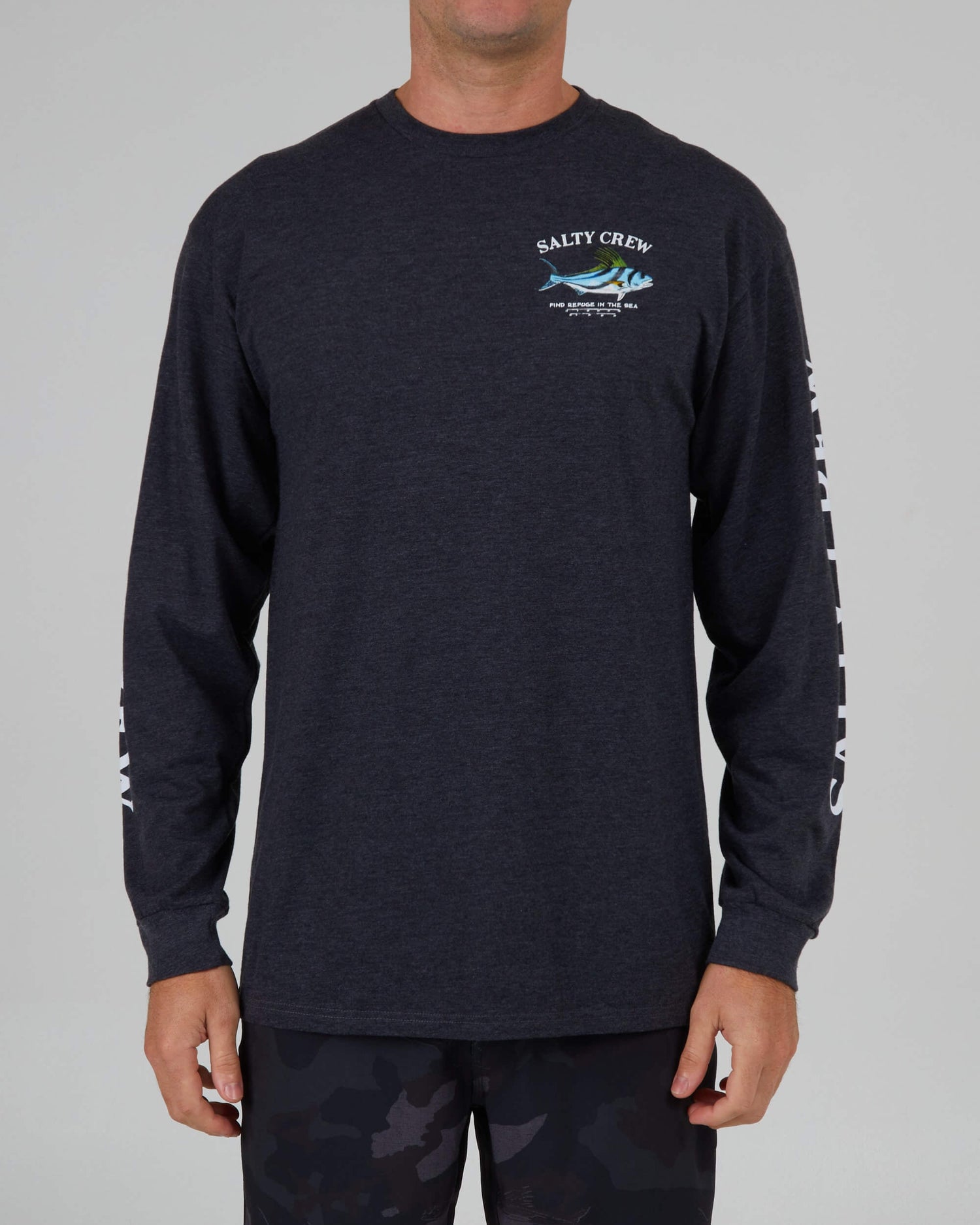 Salty Crew Men - Rooster Premium L/S Tee - Charcoal Heather