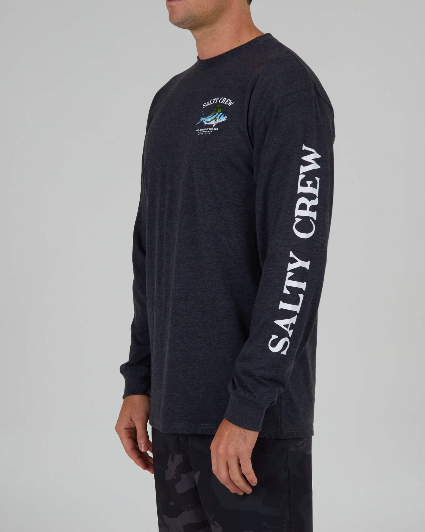 Salty Crew Men - Rooster Premium L/S Tee - Charcoal Heather