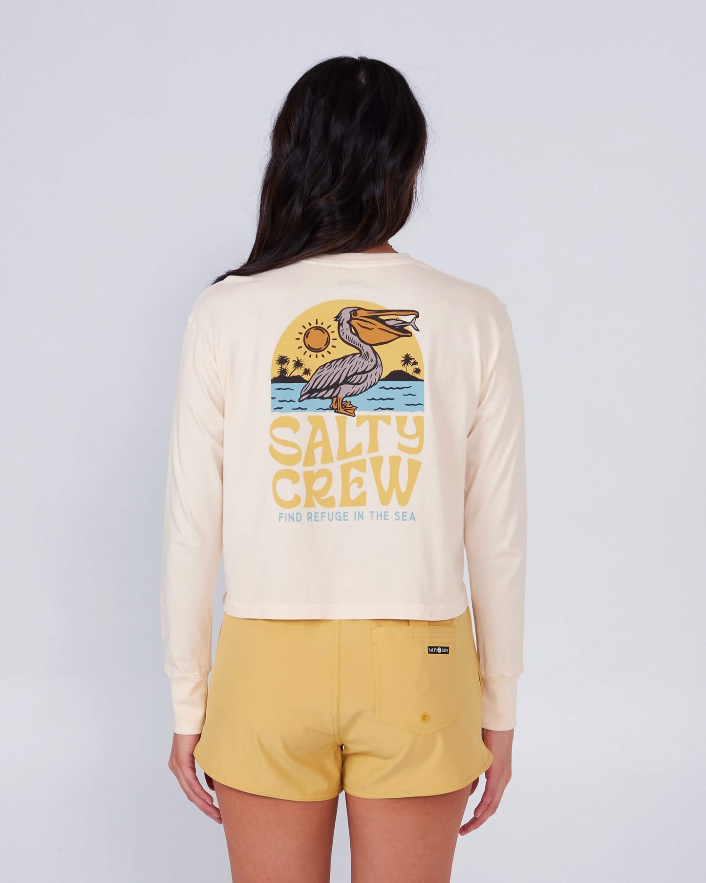 Salty Crew Womens - Seaside L/S Crop  - Bone