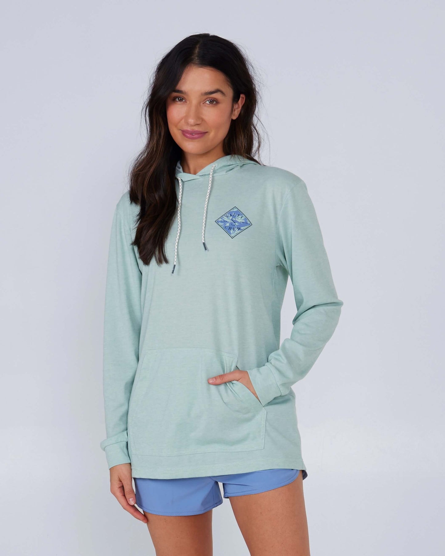 Salty Crew Womens - Tippet Fill Hooded Tech Tee - Jade