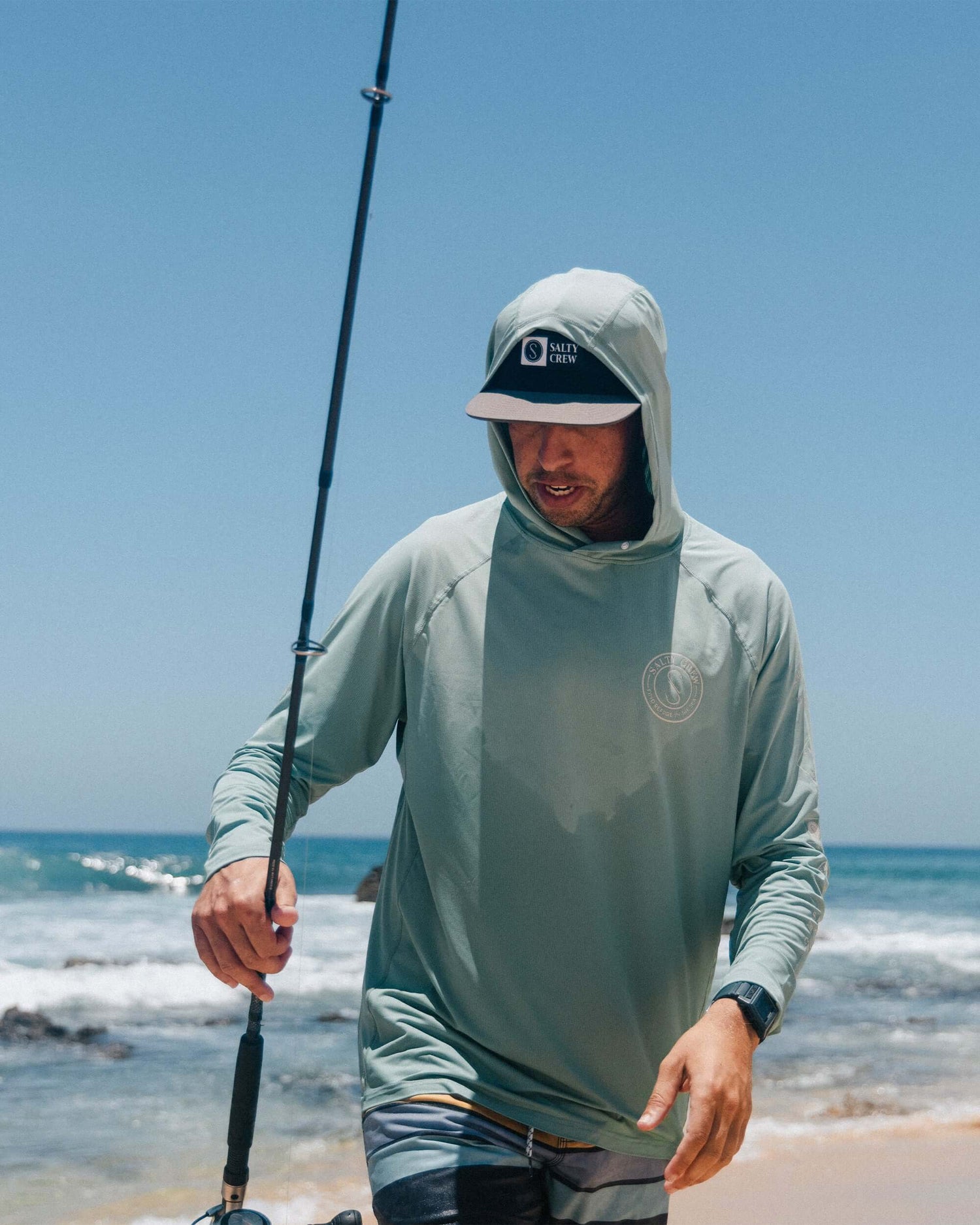 Salty crew SUN PROTECTION Palomar 2 Pinnacle Hood - Mackerel Upf 50+ in Mackerel