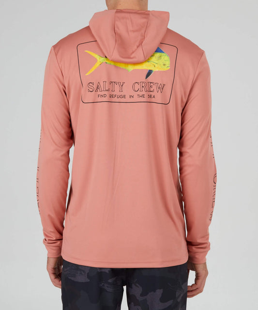 Salty Crew Men - Golden Mahi Hood Sunshirt - Coral