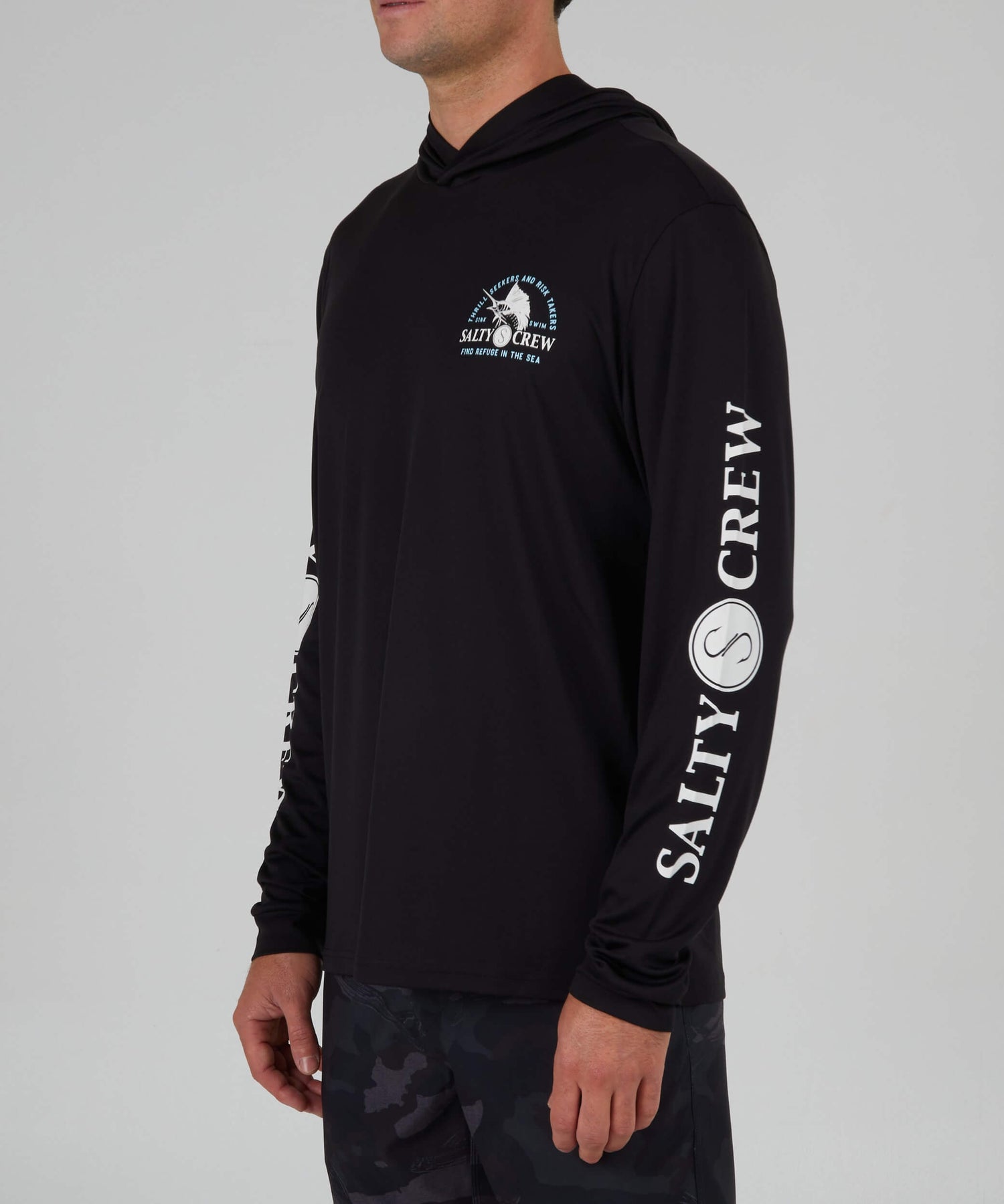 Salty Crew Men - Yaucht Club Hood Sunshirt - Black