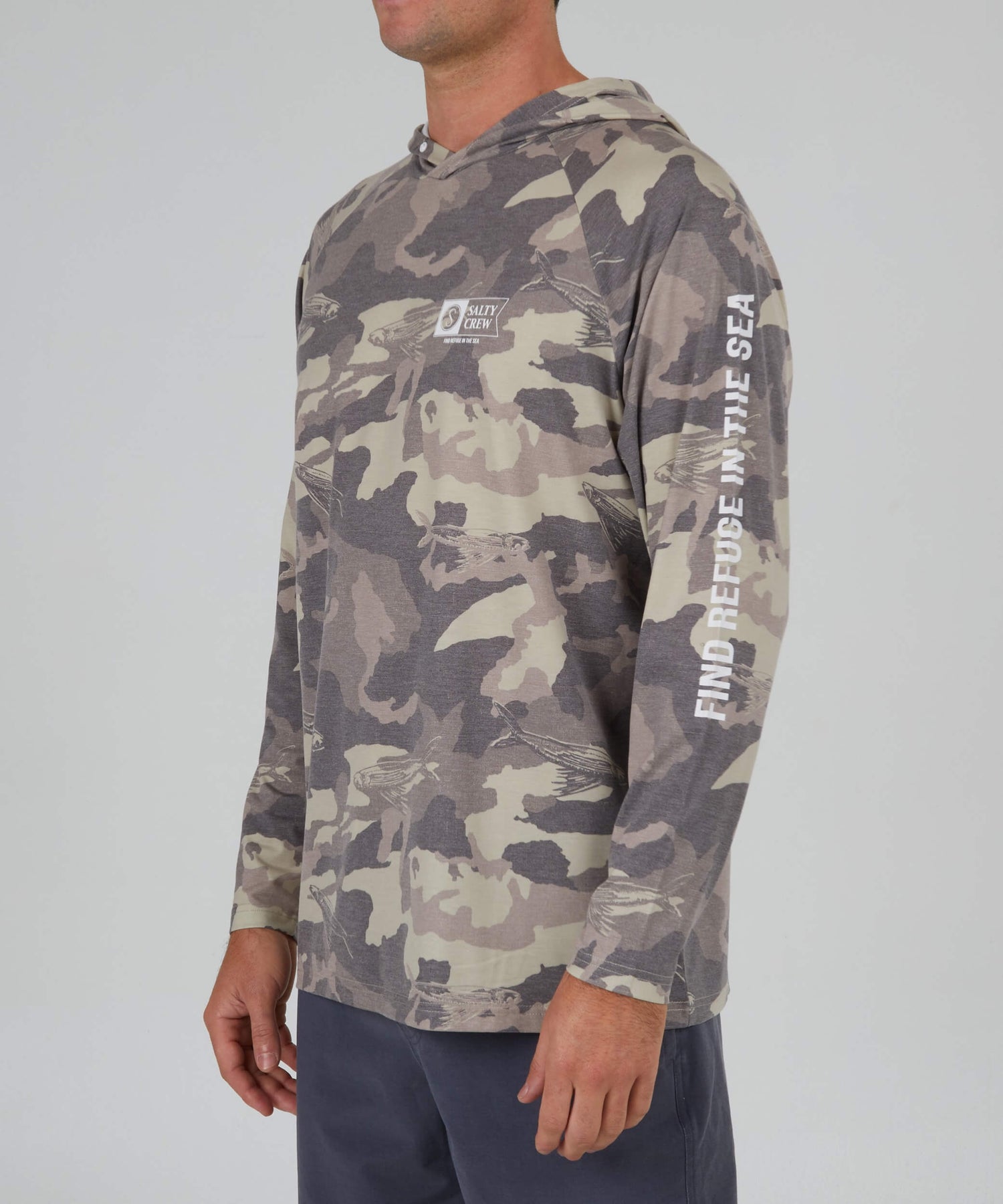 Salty Crew Men - Mariner Hood - Tan Camo