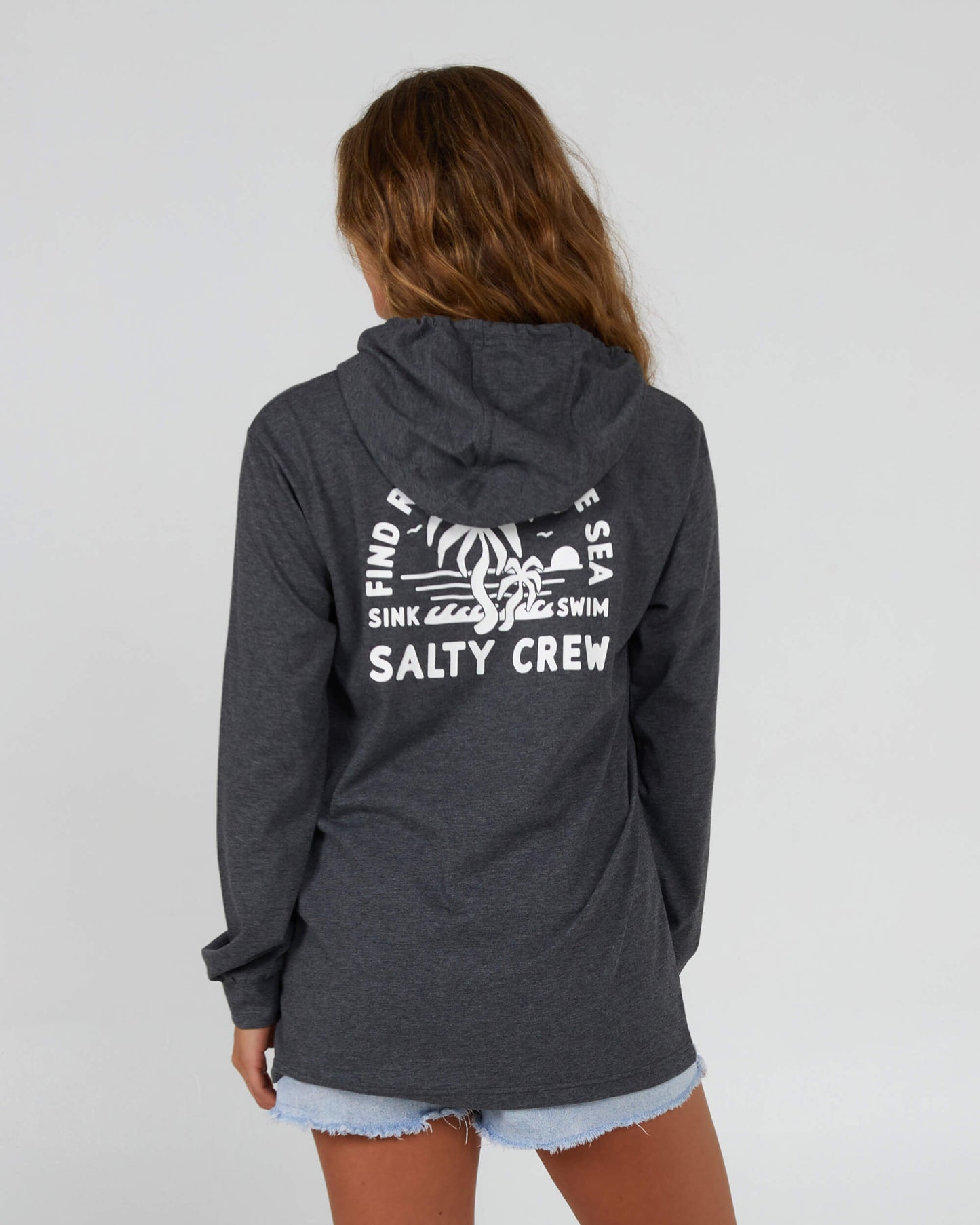 Salty Crew Womens - Good Times Hooded Tech Tee - Charcoal