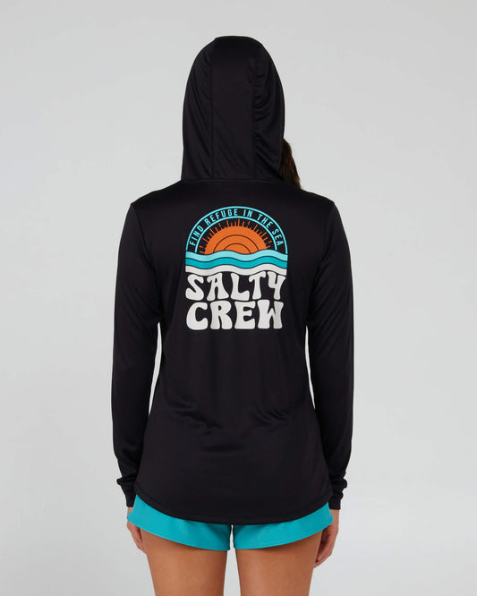 Salty Crew Womens - Sundown Hooded Sun Shirt - Black