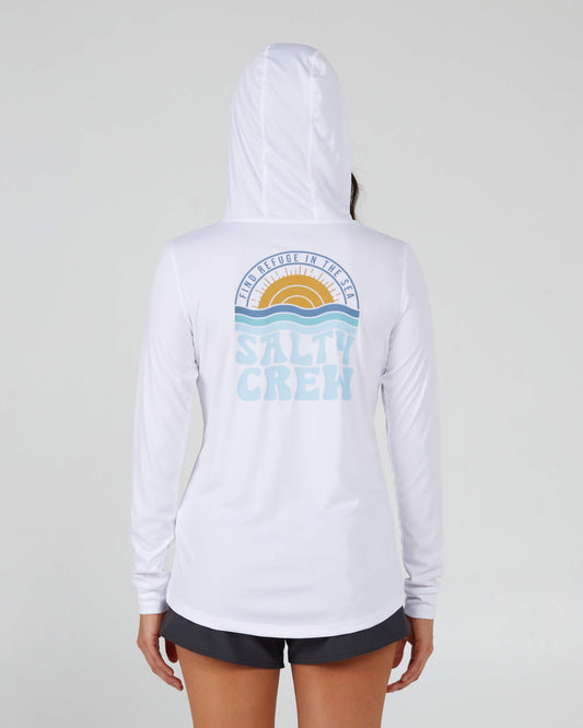 Salty Crew Womens - Sundown Hooded Sun Shirt - White