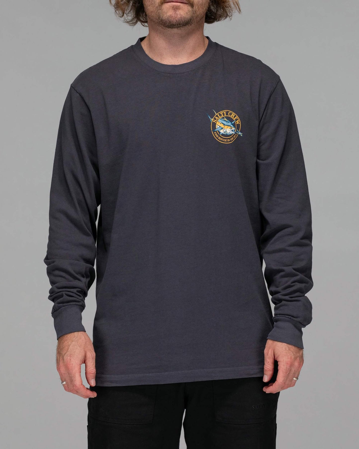 Salty crew T-SHIRTS L/S CHASER CLASSIC L/S TEE - Pigment Black in Pigment Black