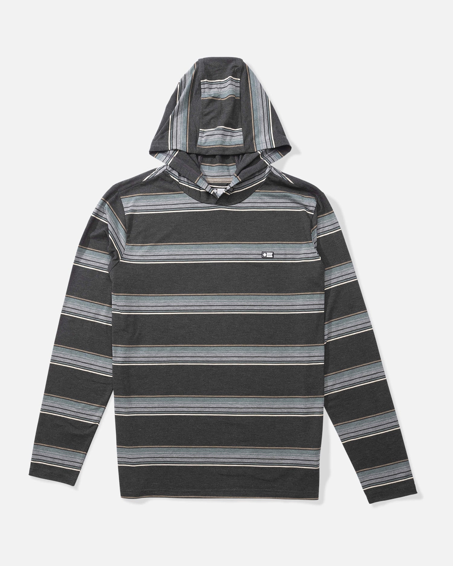 Salty crew SUN PROTECTION Stacked Up Tech Tee Hood - Coal in Coal