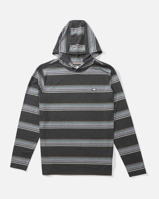 Salty crew SUN PROTECTION Stacked Up Tech Tee Hood - Coal in Coal