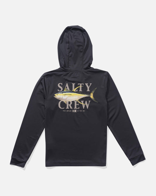 Salty crew SUN PROTECTION Yellowfin  Sunshirt Kids - Charcoal in Charcoal