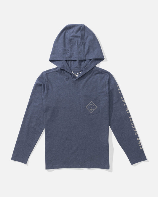Salty crew SUN PROTECTION Tippet  Hood Tech Tee Kids - Navy in Navy