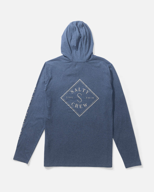 Salty crew SUN PROTECTION Tippet Hood Tech Tee - Navy in Navy