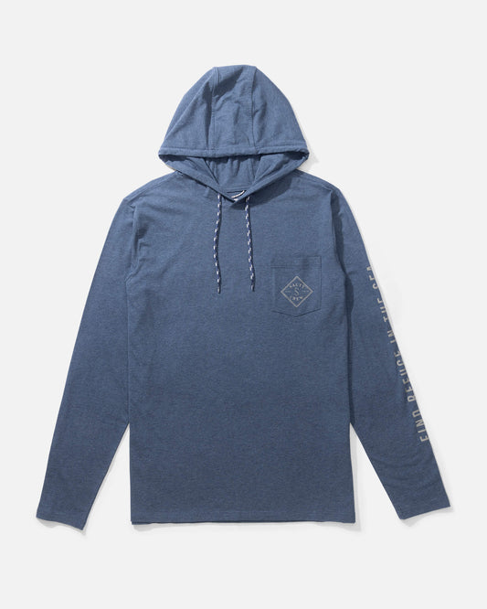 Salty crew SUN PROTECTION Tippet Hood Tech Tee - Navy in Navy