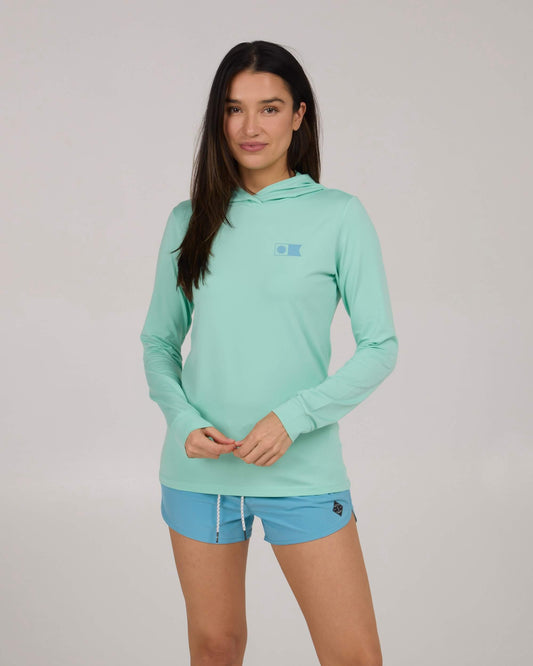 Salty crew SUN PROTECTION Flagship Hooded Sun Shirt  - Mint in Mint