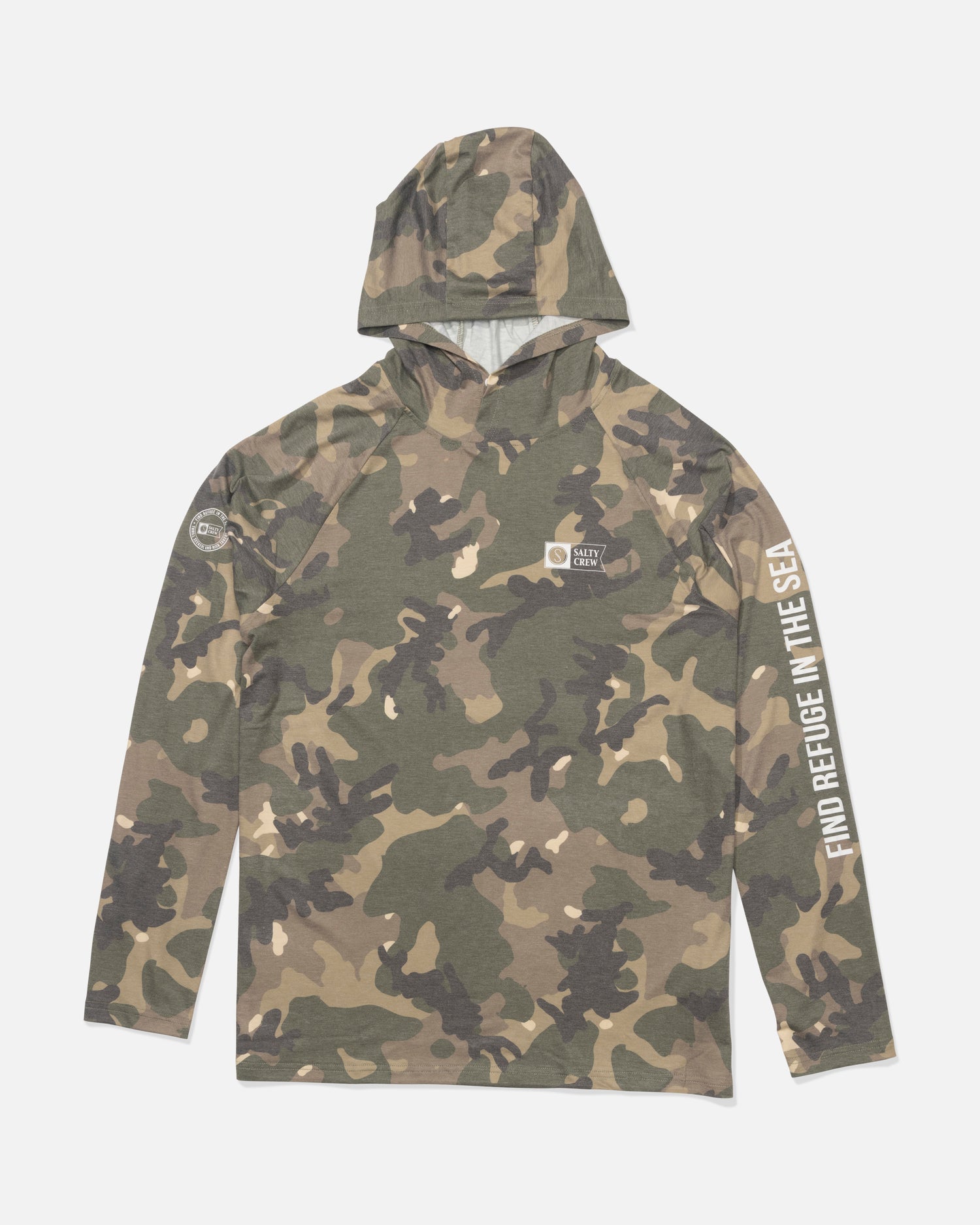 Mariner Hood Tech Tee - Green Camo