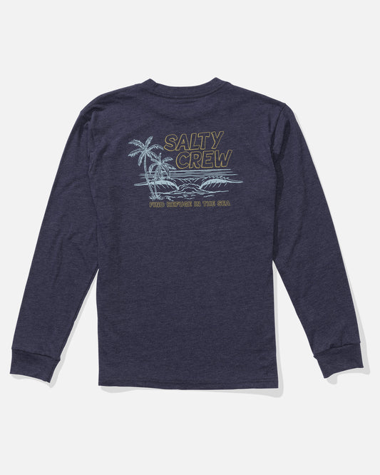 A Frame  Ls Tee Kids - Navy Heather