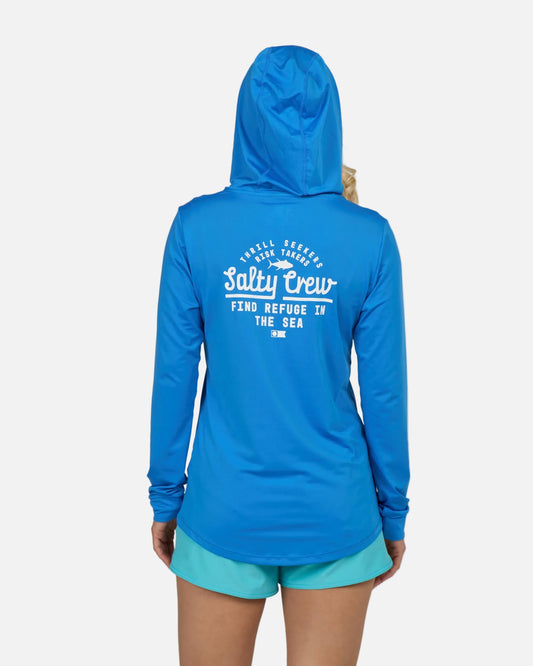 Unscripted Hooded Sunshirt - Bold Blue