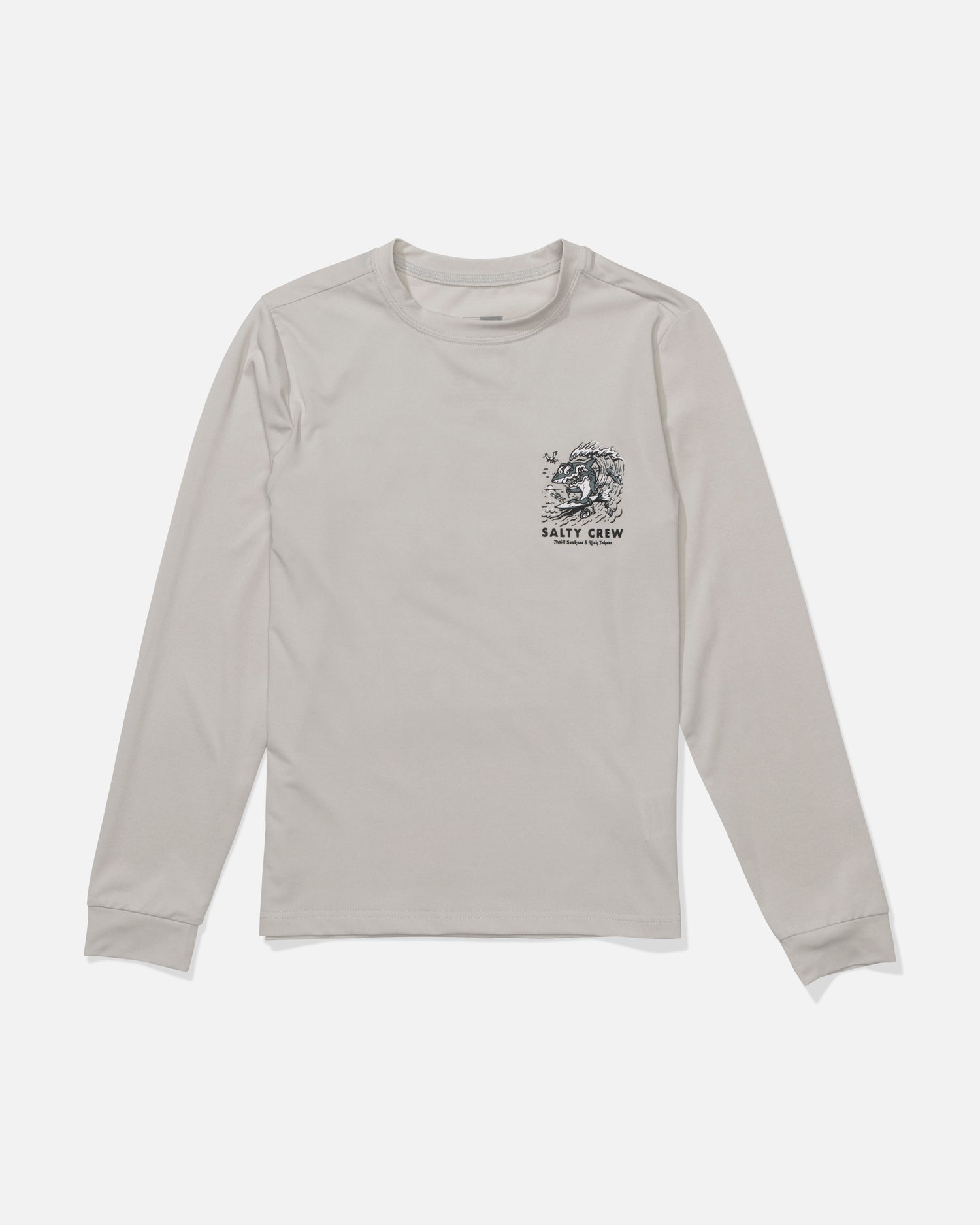 Surf Shark  Ls Sunshirt Kids - Athletic Heather