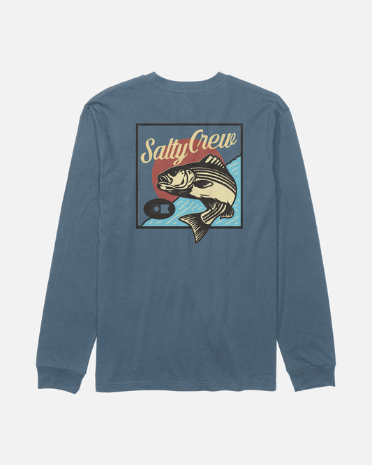 Striped Ls Tee - Slate