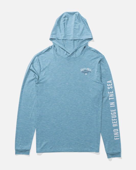 Bitmap Hood Sunshirt - Blue Heather