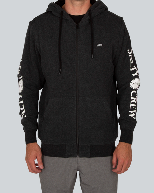 Refuge Black Heather Sherpa Zip Fleece