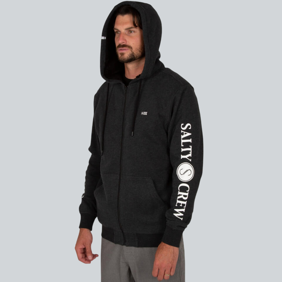 Refuge Black Heather Sherpa Zip Fleece