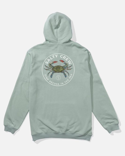 Blue Crabber Hood Fleece - Mackerel