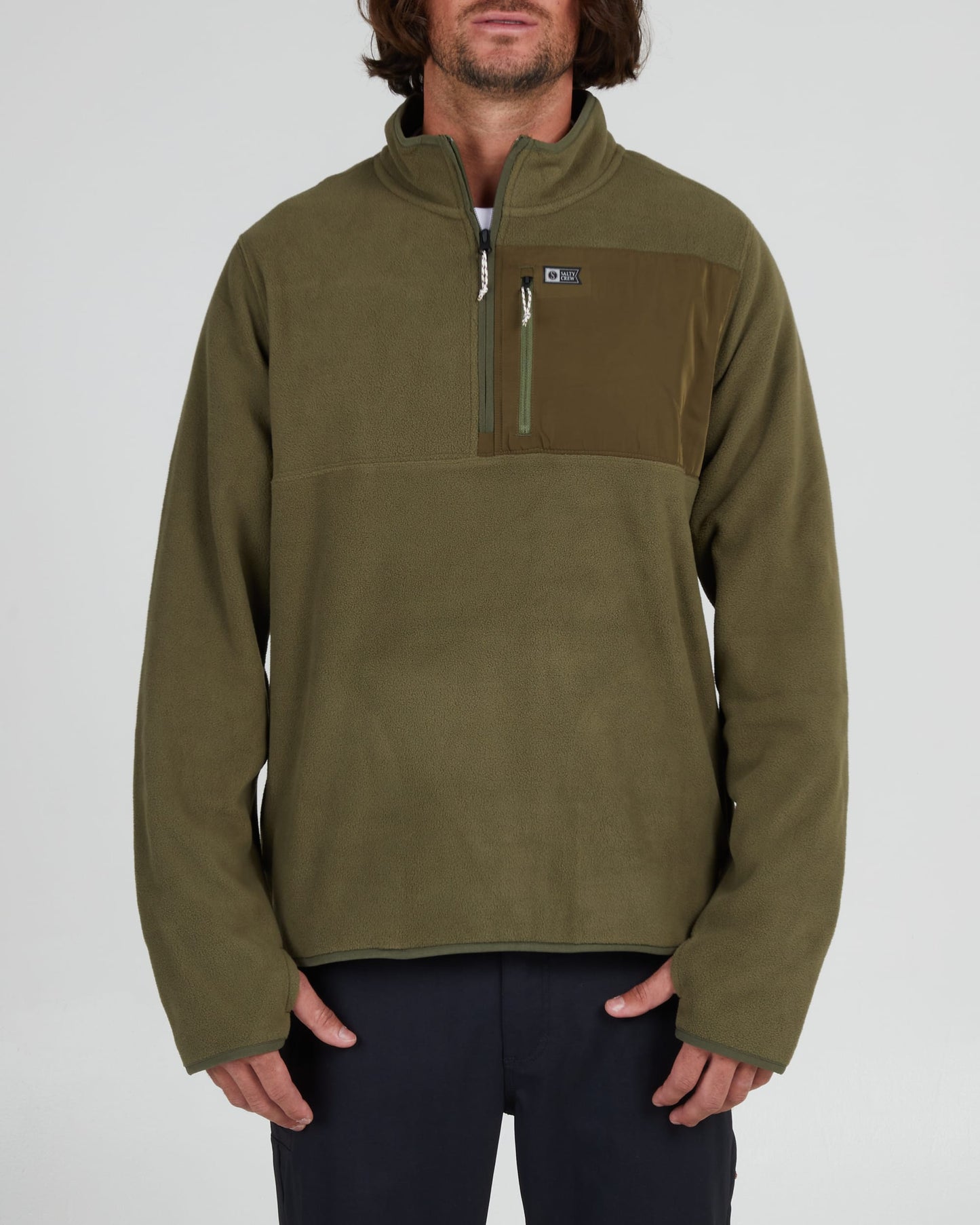 Salty Crew Men - Ebbtide 1/2 Zip Polar Fleece - Olive