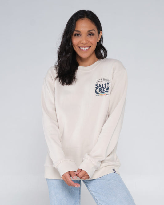 Salty crew FLEECE THE WAVE CREW - Natural in Natural