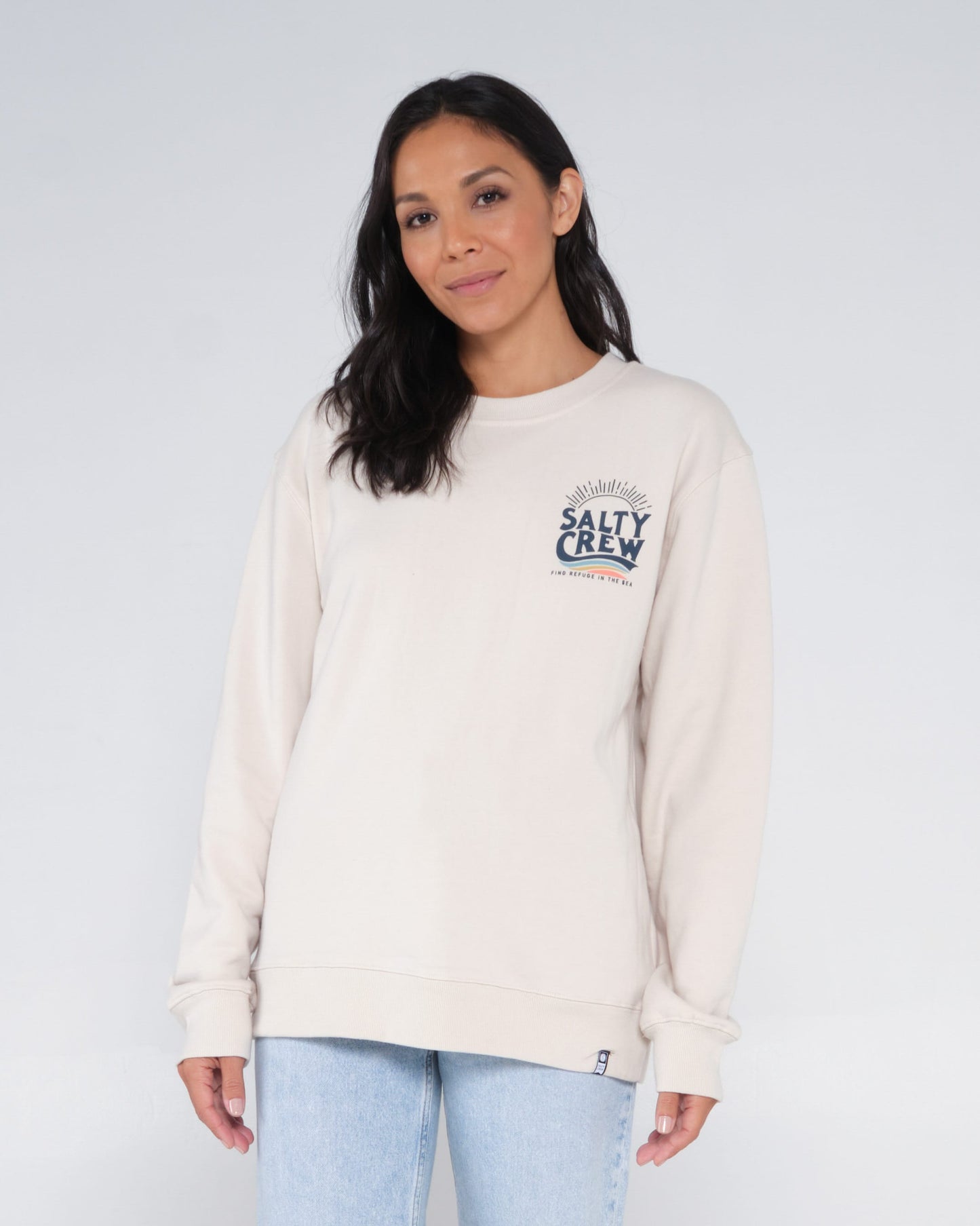 Salty crew FLEECE THE WAVE CREW - Natural in Natural