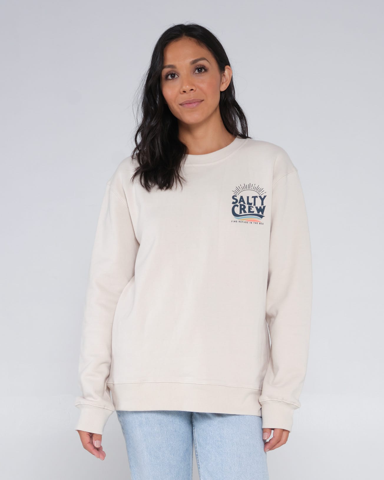 Salty crew FLEECE THE WAVE CREW - Natural in Natural