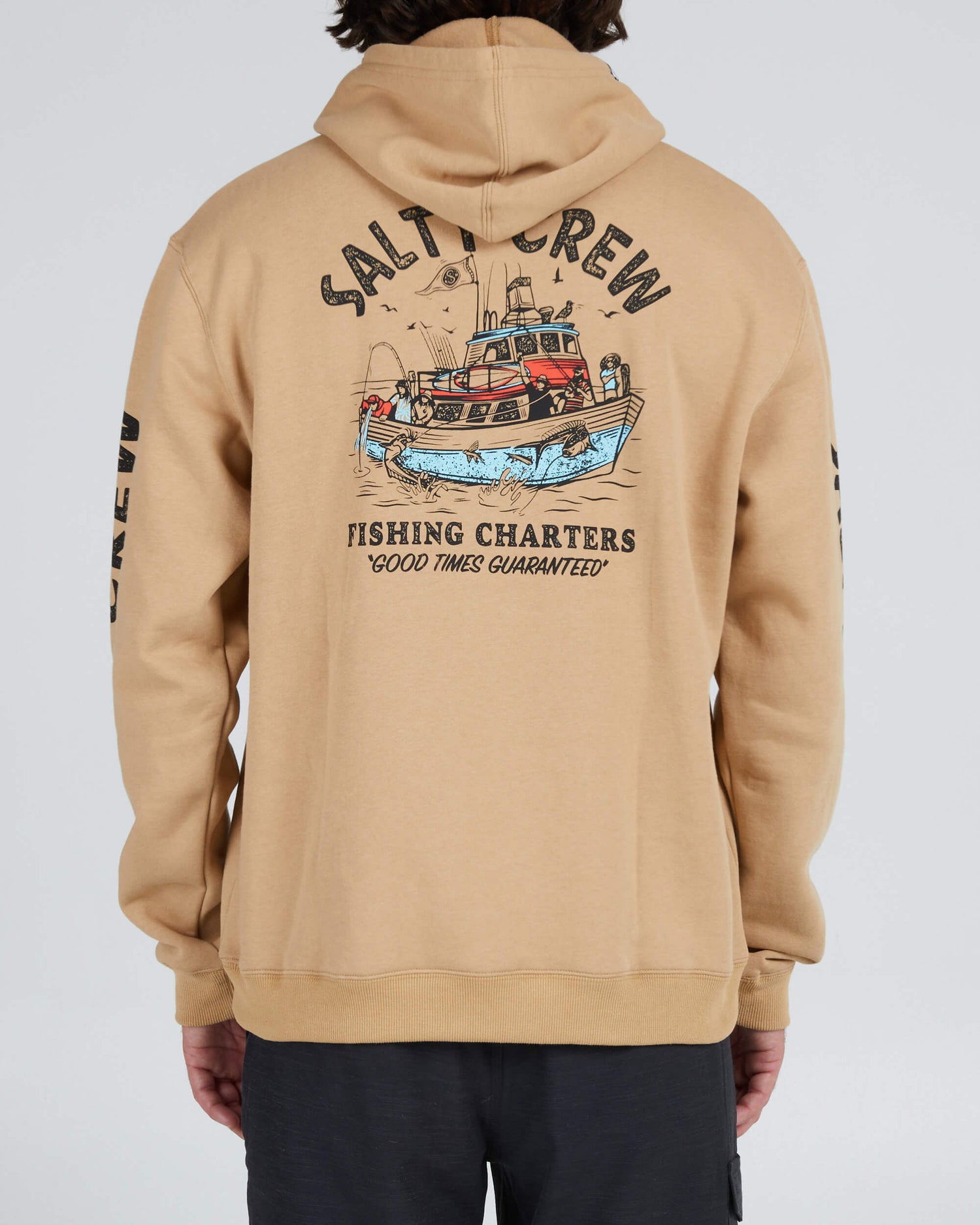 Salty Crew Men - Fishing Charters Hood Fleece - Sandstone