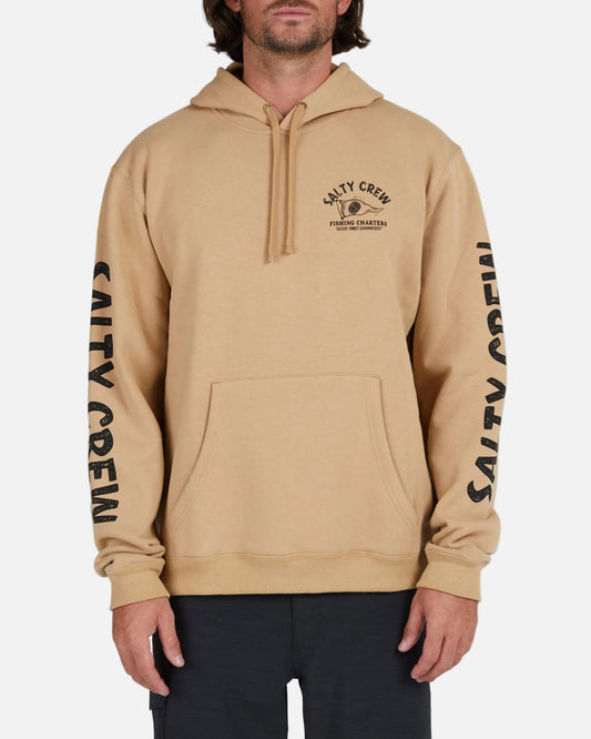 Salty Crew Men - Fishing Charters Hood Fleece - Sandstone