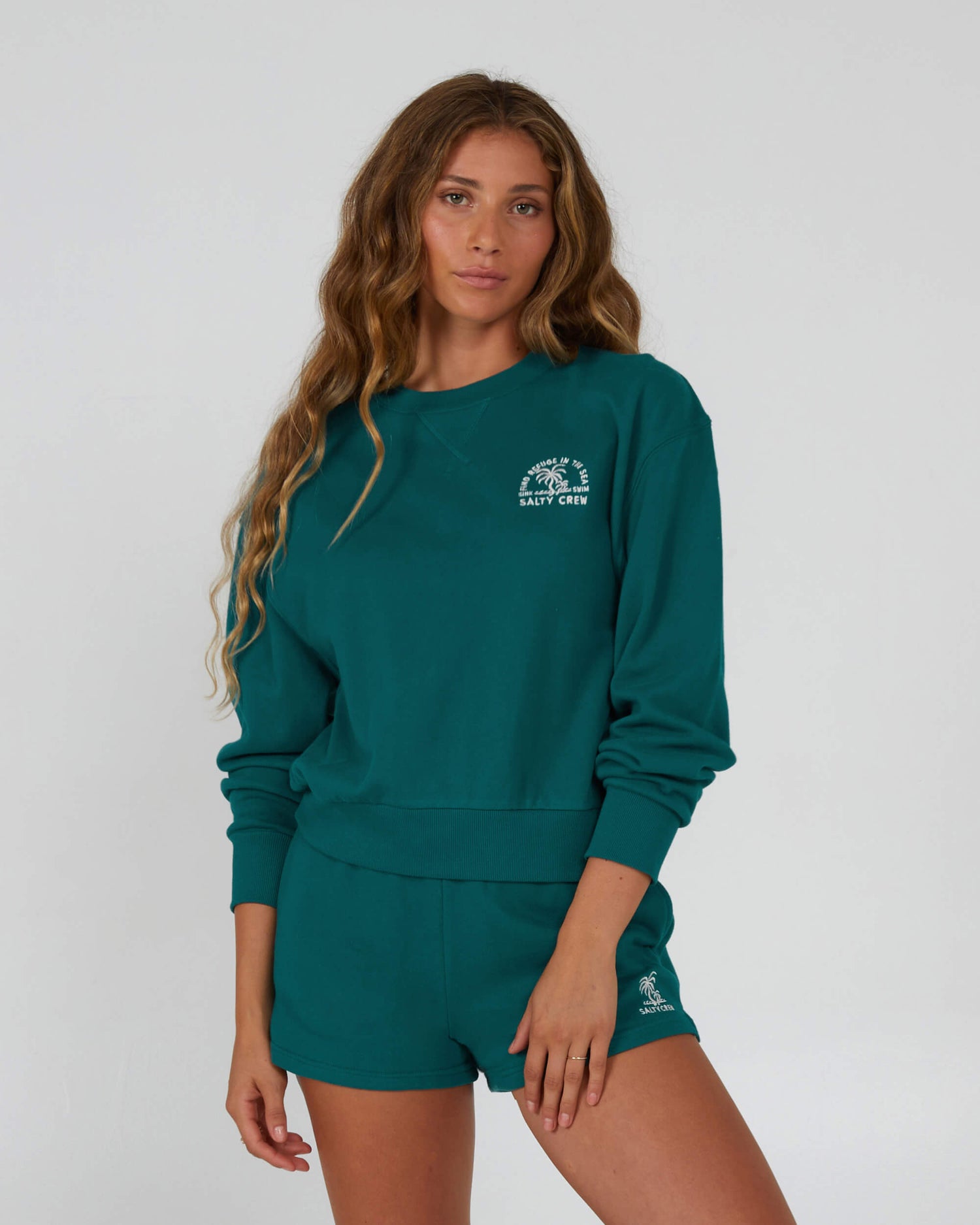 Salty Crew Womens - Sand Bar Crew - Kelp