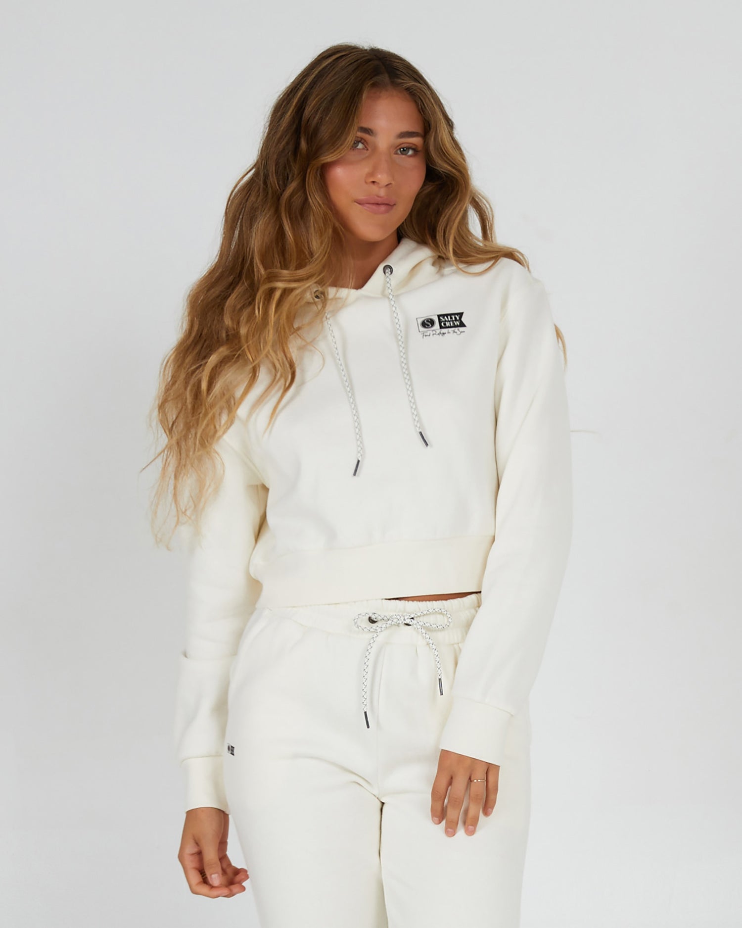 Salty Crew Womens - Alpha Crop Hoody - Off White