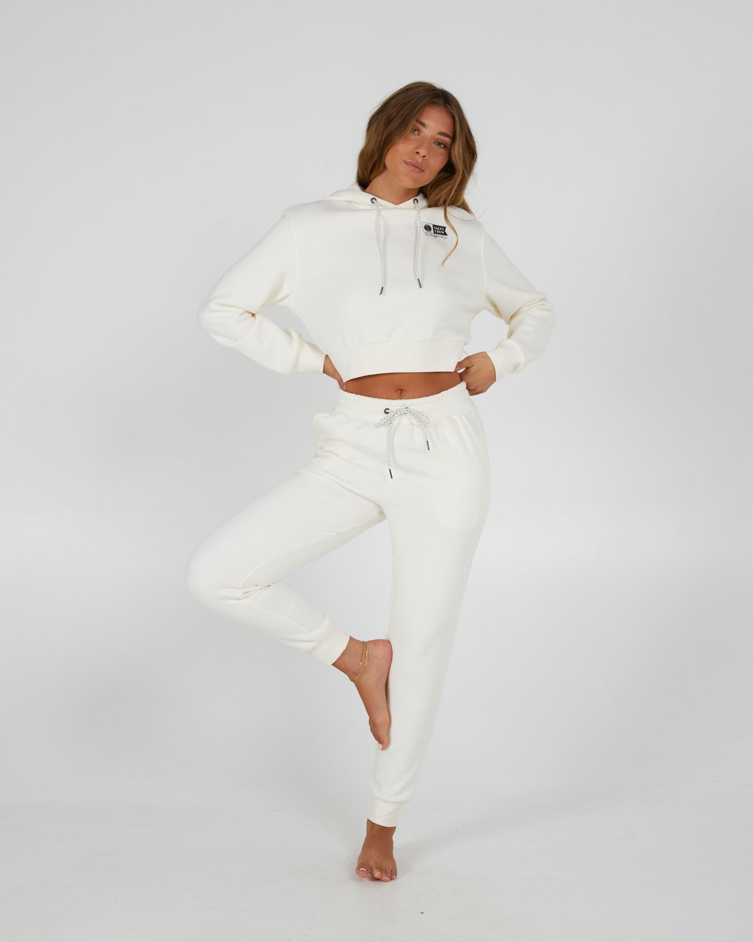 Salty Crew Womens - Alpha Crop Hoody - Off White